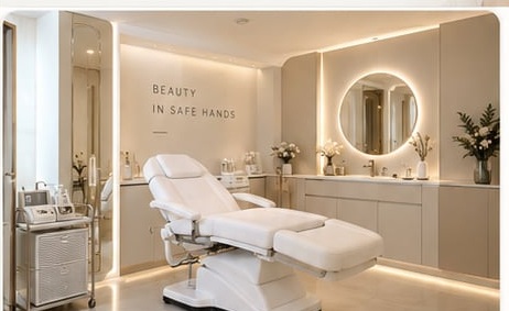 Warm, premium clinic treatment room